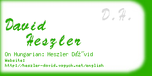 david heszler business card